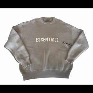 Fear of God Essentials Logo Knit Sweater M, Cement